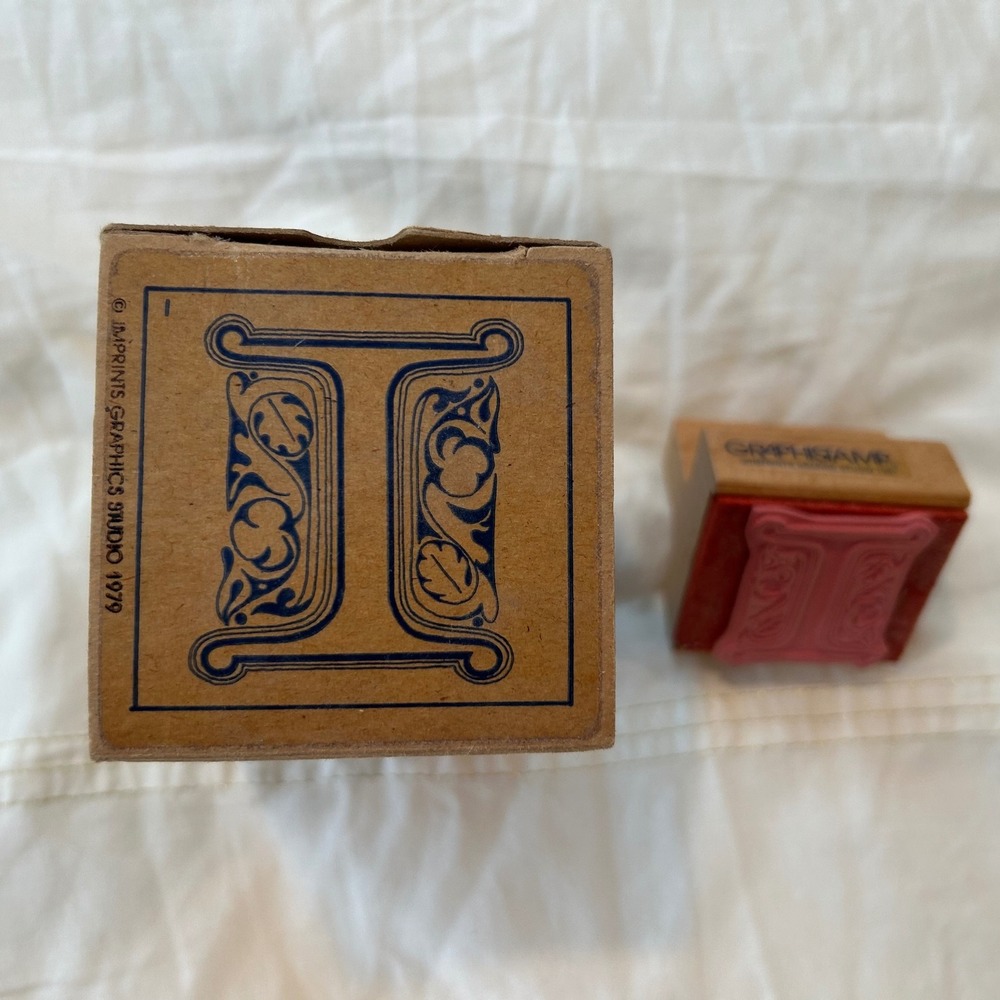 Vintage GraphiStamp I Initial Rubber‎ Stamp Imprints Graphics Studio 1979